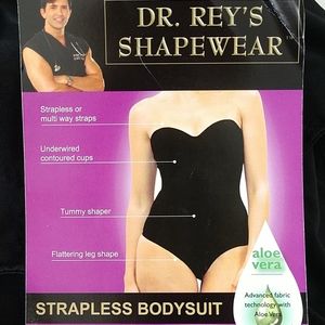 NEW 40C Shapewear Body Briefer FIRM Tummy Control Strapless Underwire Bra Dr Rey